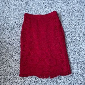Like new limited red lace pencil skirt sz 00petite